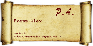 Press Alex névjegykártya
